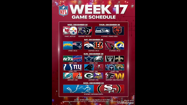 NFL 2024 WEEK 17 SCHEDULE ; NFL STANDINGS