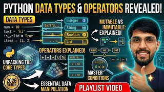 Python Data Types &amp; Operators Explained 🔥 | Complete Beginner Guide in Hindi | Python Tutorial