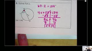 10.2 Inscribed Angles, Quadrilaterals & Intercepted Arcs Notes