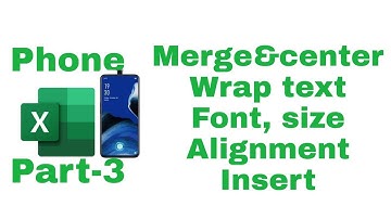 Excel in Phone | merge | wrap text |font |size| Programmer Page