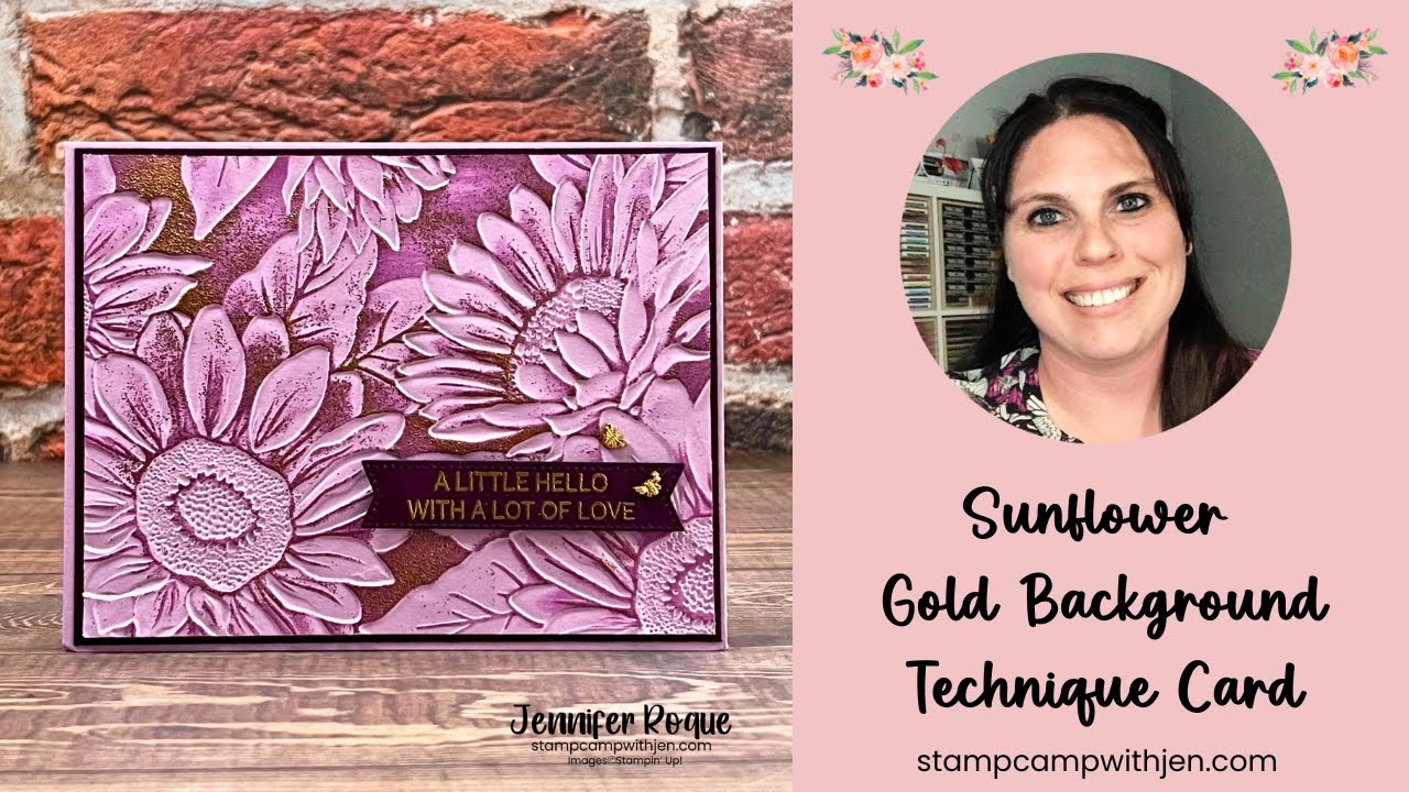 Sunflower Gold Background Technique Card