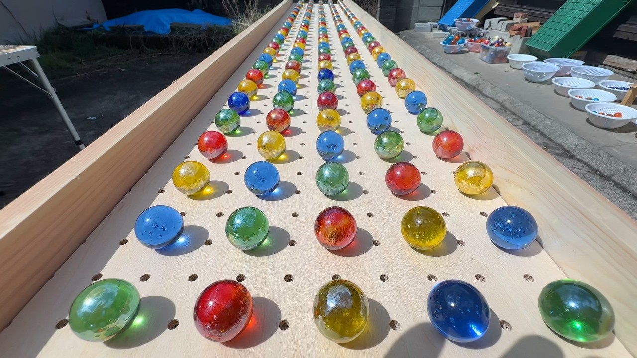 マーブルラン253 marble run 急な坂道 転がし玉 ローリングボール編