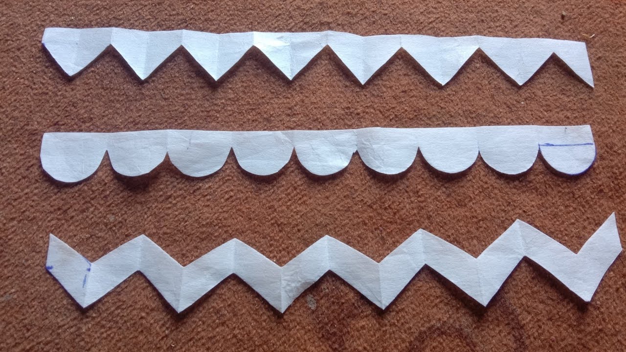 zigzag, round & one sided cut work cutting | different cut work cutting karnay ka tarika |