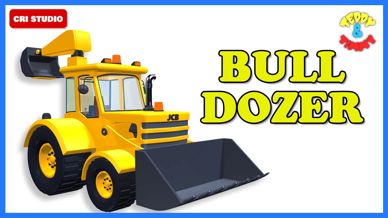 Construction Vehicles | JCB Bulldozer Truck | Black Hoe | Education & Learning For Children