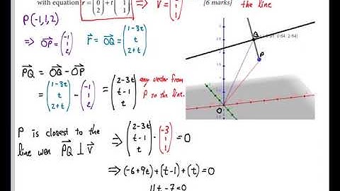 IB Math Distance from a Point to a Vector Line 3D