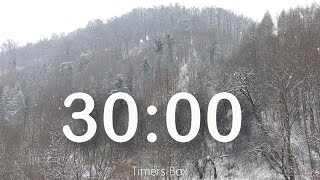 30 Minute Winter Timer with Relaxing Music - Study, Classroom, Calm Down, Focus, or Meditate ❄️