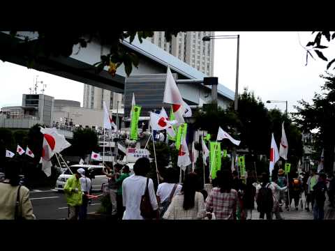 【20110821】フジテレビ抗議デモ　街頭演説車