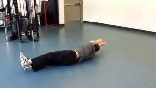 Roll from stomach to back to toe touch