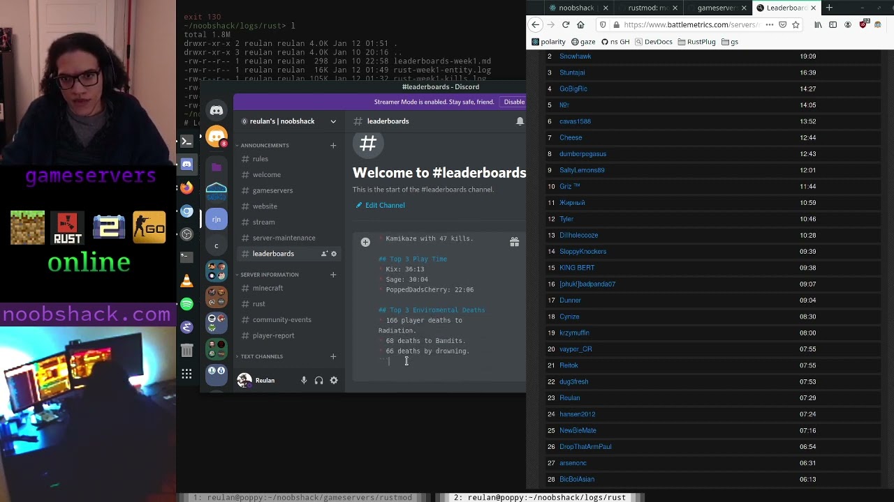 editing game server leaderboard message - old stream dedicated game server setup