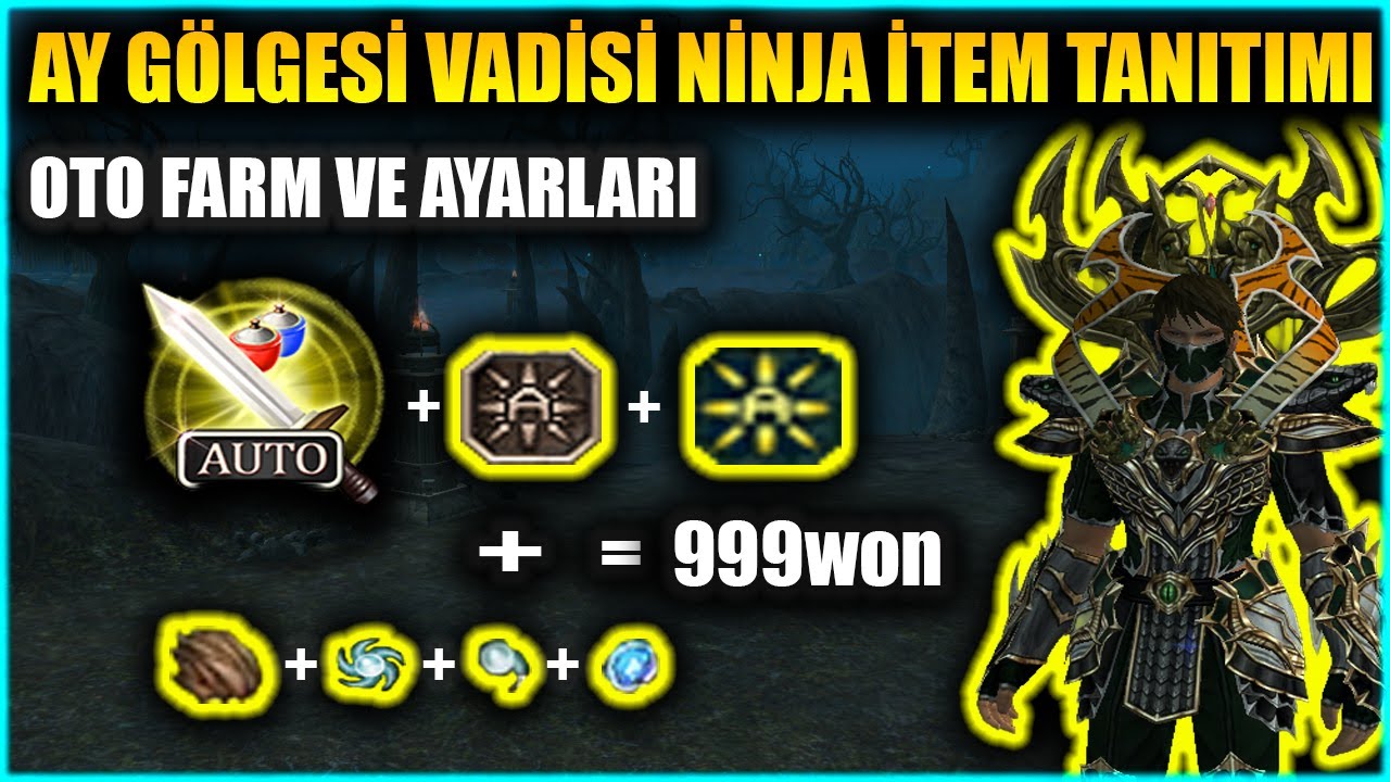 AY GÖLGESİ VADİSİ NİNJA İTEM TANITIMI VE OTO FARM OTOMATİK AV AYARLARI VOR 