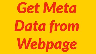 Get Meta Data from Webpage