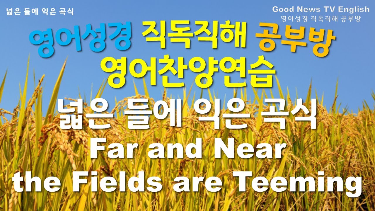 [영어찬송연습] Far and Near the Fields are Teeming , 넓은 들에 익은 곡식, 찬송가589장, 영어성경 직독직해 공부방, 추수감사찬송
