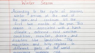 Write a short essay on Winter Season | Essay Writing | English