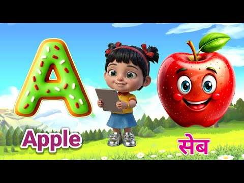 🍎 ABCD , 🌈 ABC & 123 ,हिंदी वर्णमाला 🍎 A for Apple | B for Ball ⚽ | ABC song ,1 से 100 तक, 🌈🧸✨