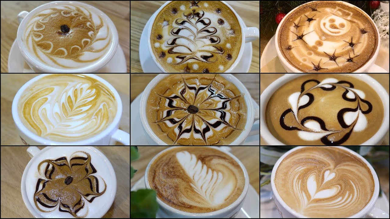 New 9 verschiedene Latte Art Designs zubereiten #1