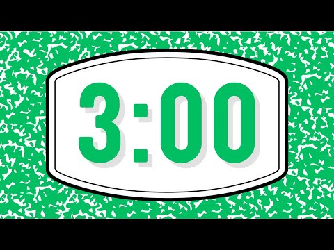 3 MINUTE GREEN NOTEBOOK 📓 COUNTDOWN TIMER | NO MUSIC | DIGITAL ALARM | EMBED-FRIENDLY