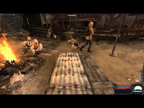Stalker Clear Sky bug, Soldier gets pusched back while sitting around the campfire