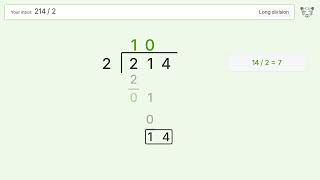 Long Division Problem 214/2: Step-by-Step Video Solution