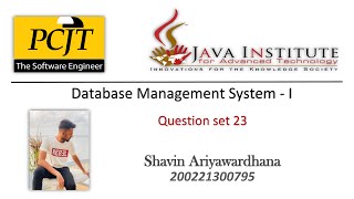 DBMS - I (Database Management System) | Question Set 23 #dbmsquestionset #javainstitute #dbms