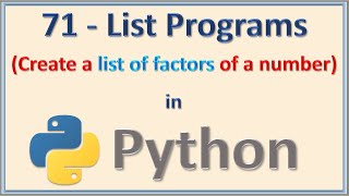 Information Create List of factors of given number News