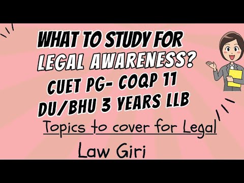 CUET PG Law Legal Awareness 2026|Legal Aptitude for DU LLB entrance ...