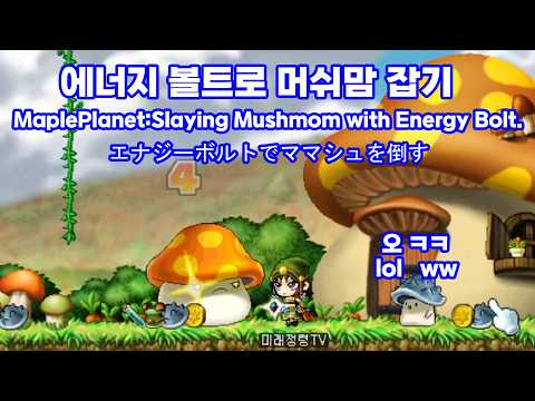 메이플플래닛 | MaplePlanet | 빅뱅 전 메이플스토리 에너지볼트로 머쉬맘 잡기 (Slaying Mushmom with Energy Bolt)