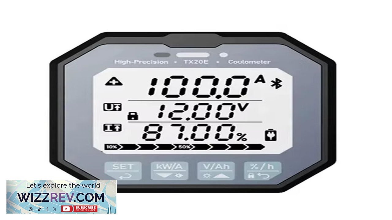 Baiway TX20 LCD Bluetooth Battery Monitor 8 120V 350A High Precision Coulometer Real