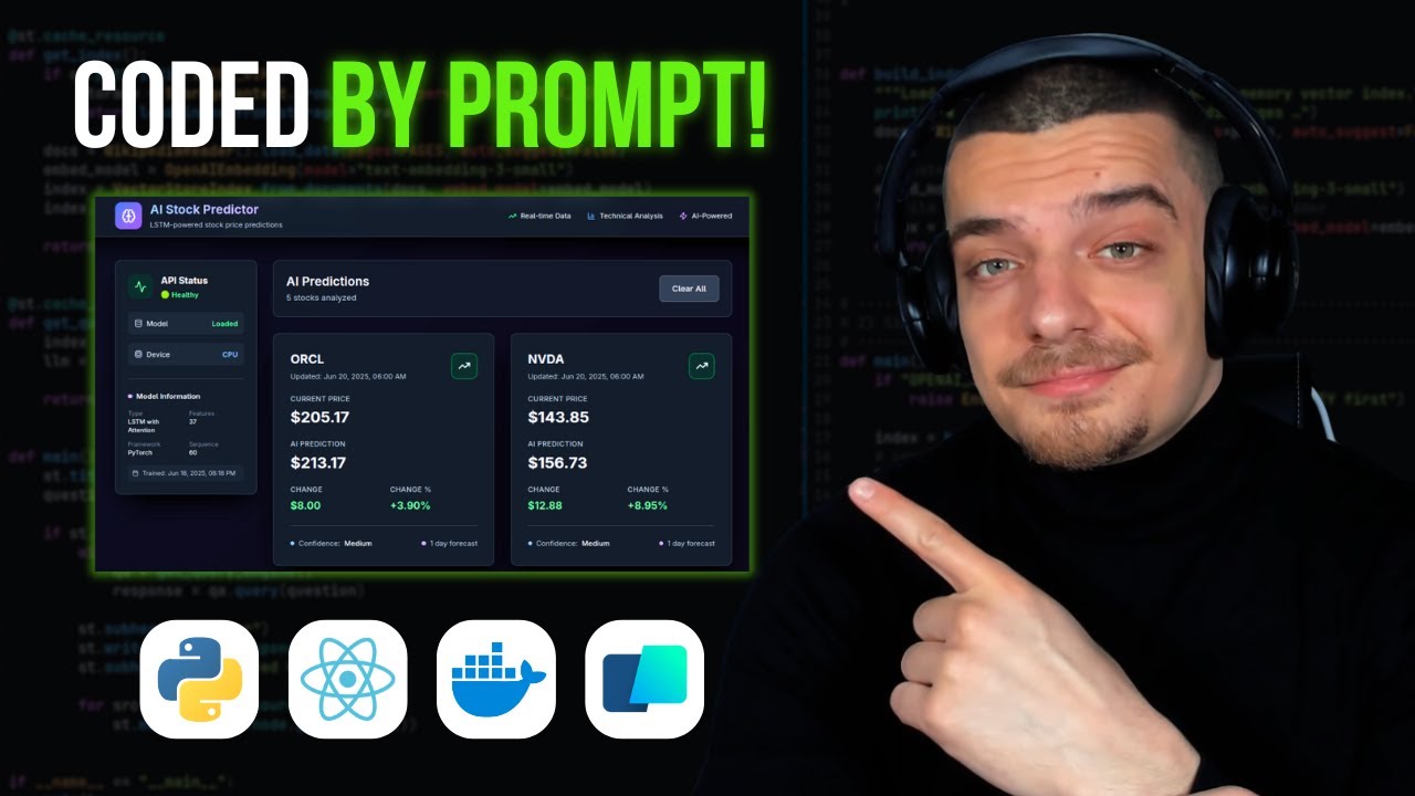 Coding A Full Stock Prediction Tool By Prompt (Warp, Python, React ...