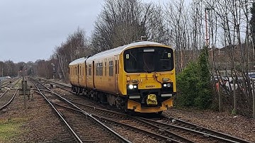 Network Rail Class 150 test unit 950001 passing slowly through Stourbridge Jn to Kidderminster