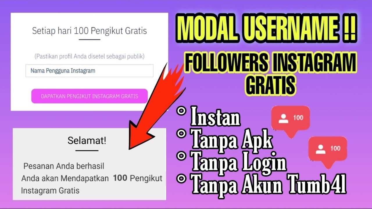 CARA MENAMBAH FOLLOWER INSTAGRAM GRATIS Tanpa Login YouTube