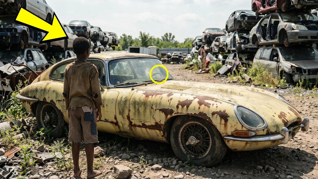 El niño huérfano compró un auto abandonado en el deshuesadero por $1 dólar — y halló algo oculto