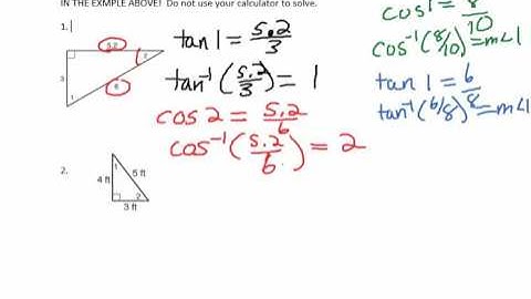 Geometry: Solving Right Triangles worksheet help video