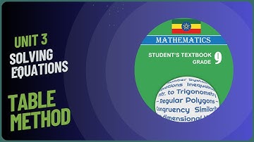 Solving Systems of Linear Equations Using a Table Grade 9 Mathematics  Unit 3