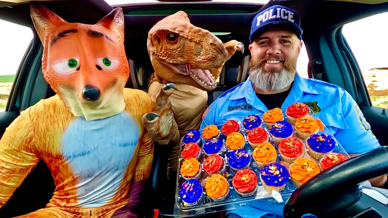 Резиновая уточка удивила лису и лягушку погоней на машине