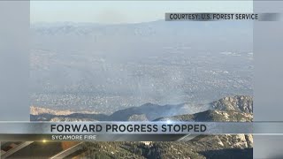 Sycamore Fire burning along Mt. Lemmon is 75% contained