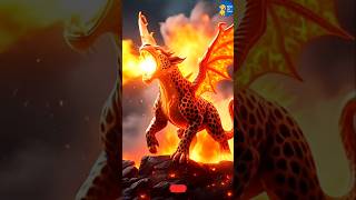 Hybrid Leopard Vs Fire Dragon🐉🔥 |Fantasy Monster Fight |AI Epic Short Battle।Rifat AI Zone।#shorts