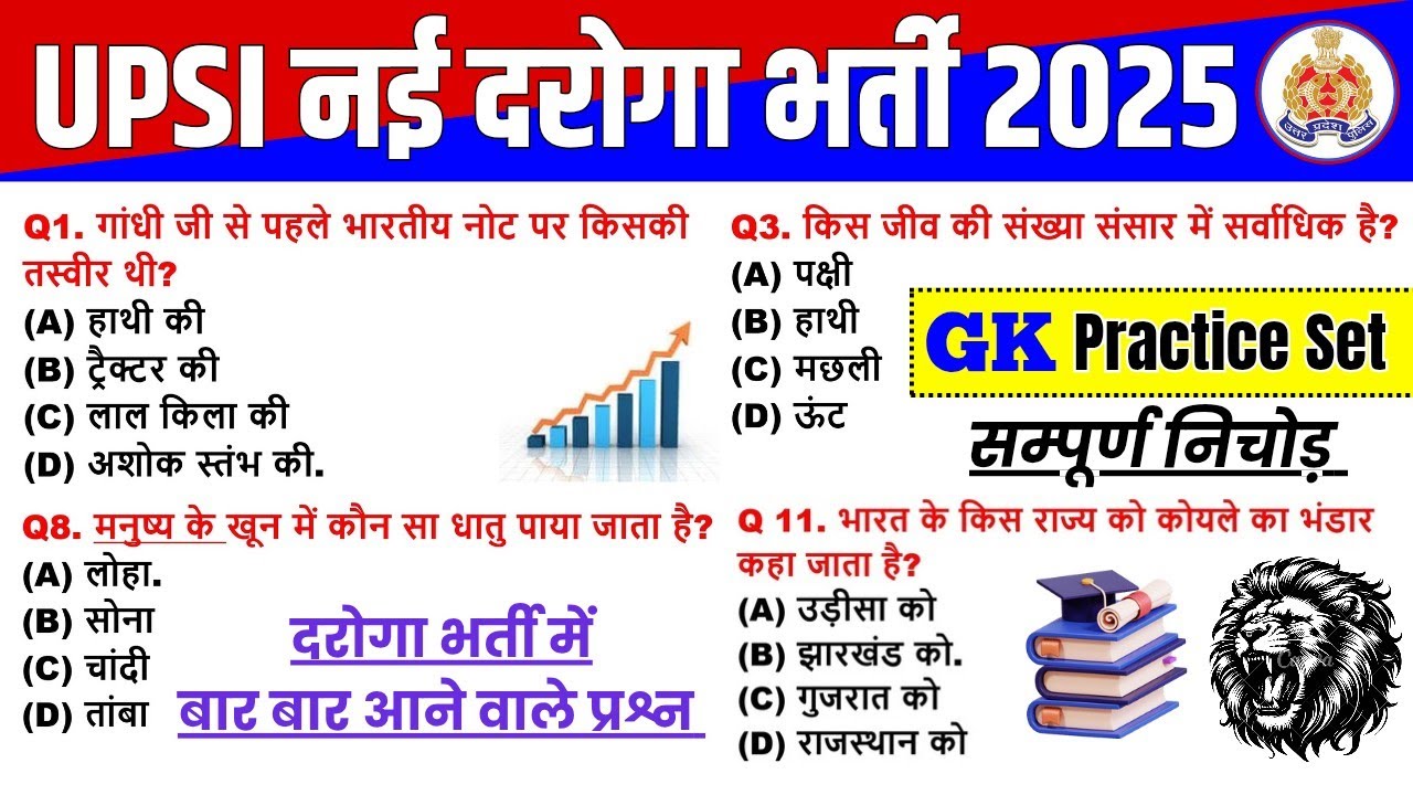 UPSI 2025 🎯 UP SI GK Practice Set || UPSI New Vacancy *BEST BOOKS FOR UPSI EXAM 2025 BY CHAKSHU* 