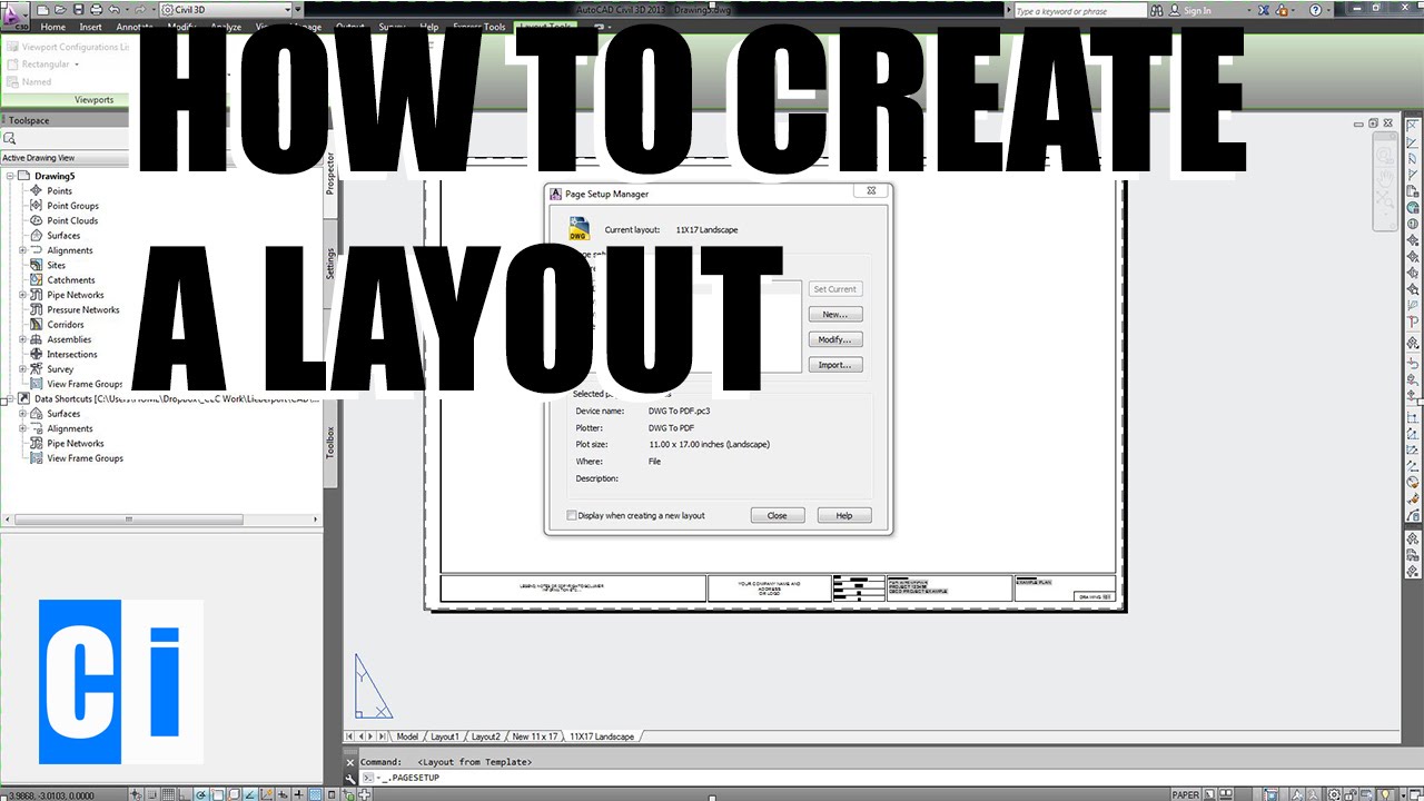 How do I create a layout in AutoCAD?