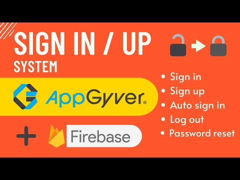 Complete sign in/up system with firebase in APPGYVER | in 30'