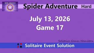 Spider Adventure Game #17 | July 13, 2026 Event | Hard