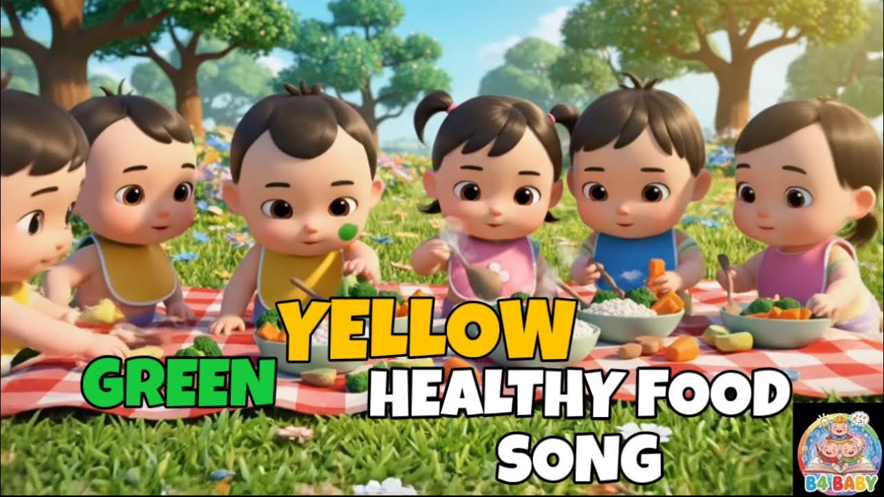 RED GREEN YELLOW BEST HEALTHY FOOD BABY CARTOON || B4 BABY - YouTube