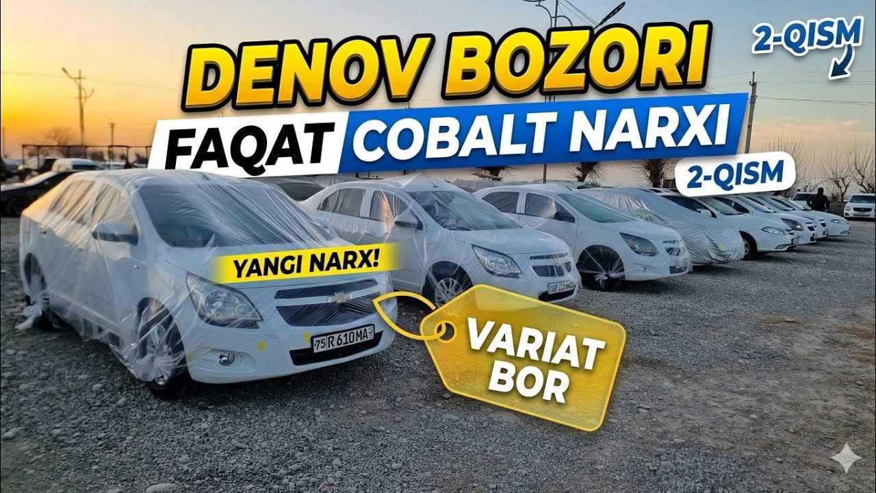 Denov Bozori Faqat Cobalt Narxi 2-Qism Surxondaryo Mashina bozori 