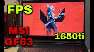 VALORANT || FPS TEST || MSI GF63 i5 9th gen 1650ti || high graphics || TechLane DIP