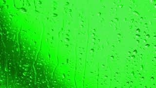 Green Screen tetesan hujan di atas kaca 720p
