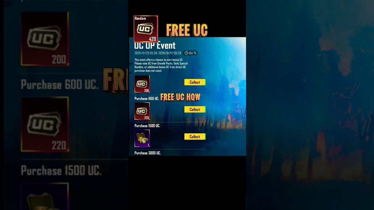 uc up event BGMi how to get free uc purchase website bgmi