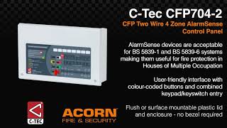 C-Tec CFP704-2 CFP Two Wire 4 Zone AlarmSense Control Panel - Acorn Fire & Security