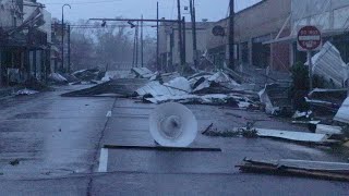 Hurricane Ida Slams Houma, Louisiana - Full Stock Video