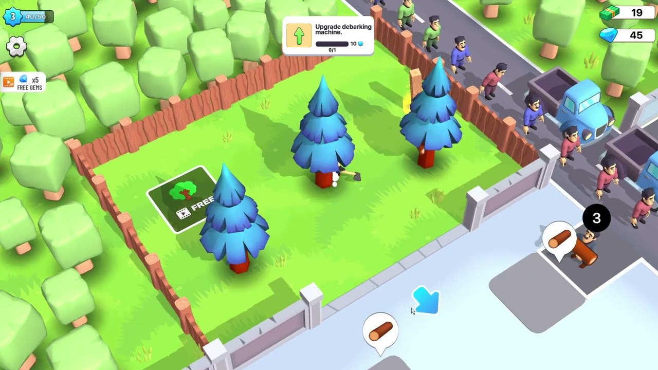 playing lumberjack sim