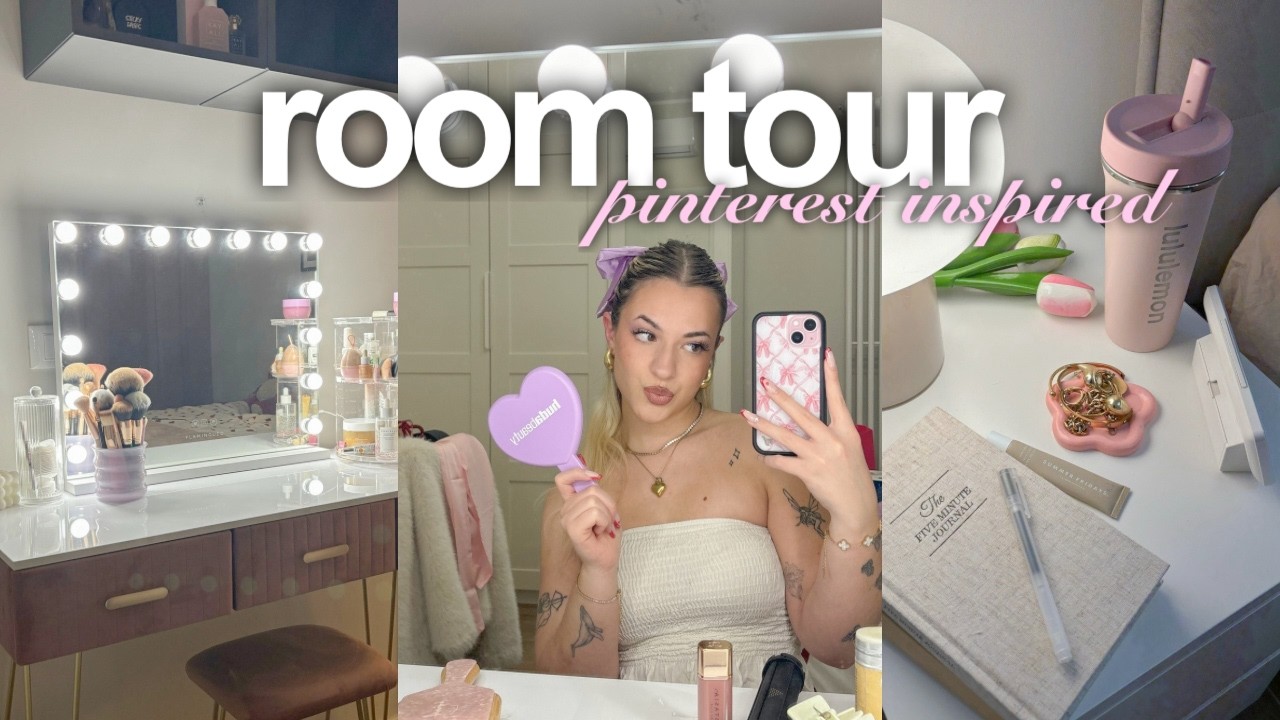 AESTHETIC GIRLY ROOM TOUR 🎀 I room tour *pinterest inspired*