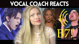 Vocal Coach Reacts: SUDDEN HIGH NOTES! - Famous Singers pt 2 (ft Dimash, Ariana, Sohyang \& more!)